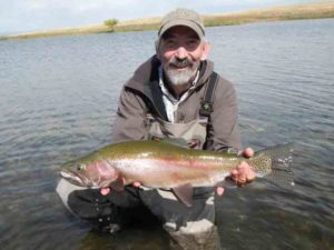 Fly fishing on private lakes near Paradise Valley, Montana with Nelson's Guides and Flies