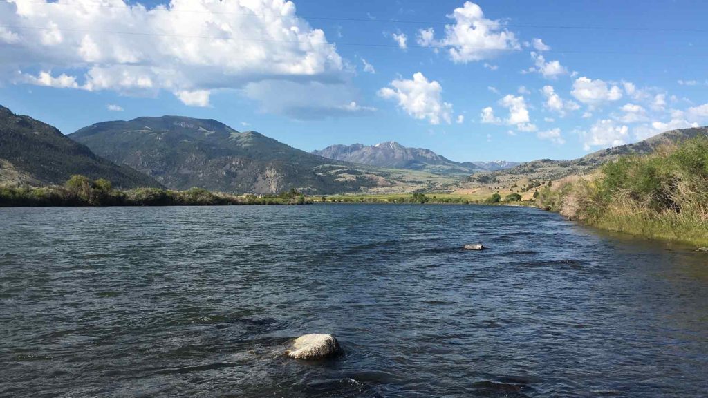Fly fishing on the Yellowstone River in Montana.