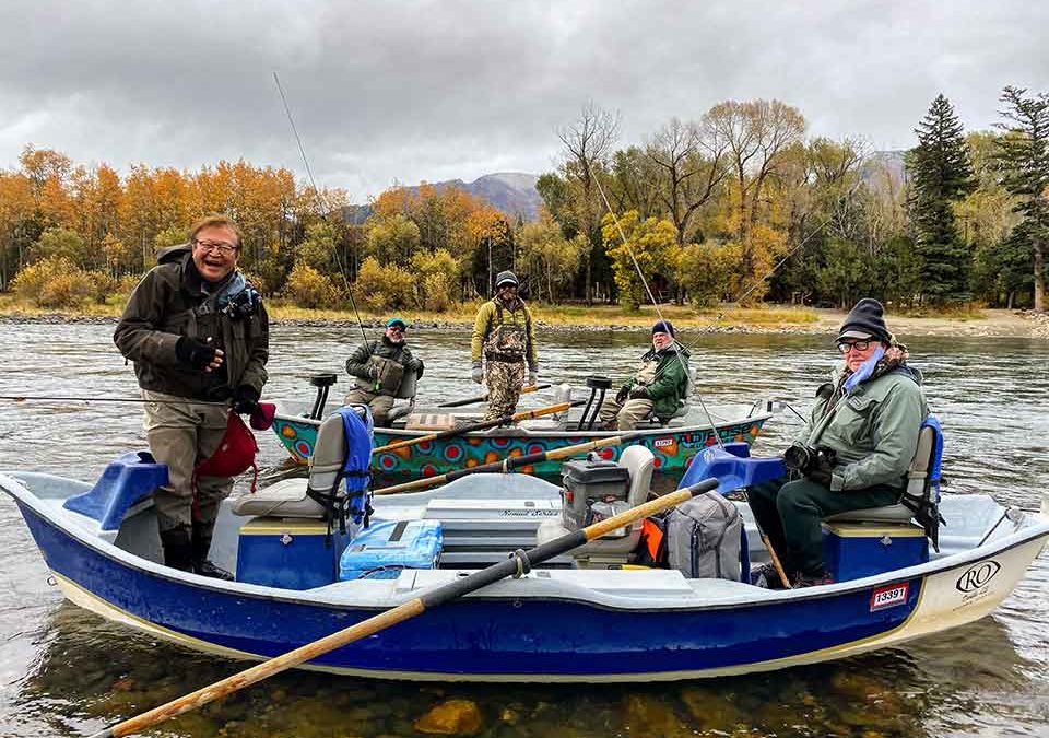 A group of anglers on a professionally guided fly fishing trip with Nelson's Guides and Flies in Montana